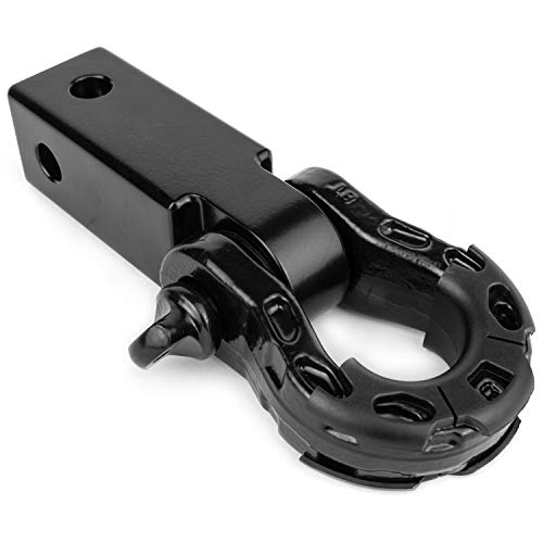 Heavy Duty Aluminum 2"x 2" Hitch Receiver with Mega Shackle® (Black) | 32,000 LBS MBS (16,000 LBS WLL)