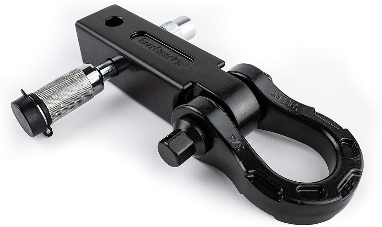Aluminum Ultra Shackle Hitch Receiver Bundle (Black) with ⅝ Locking Pin