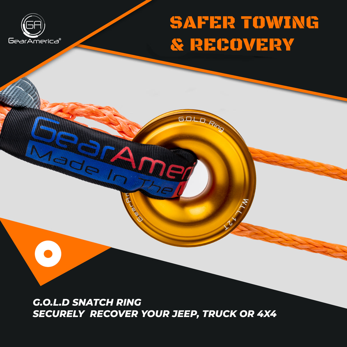 GearAmerica G.O.L.D. Ring - Snatch Recovery Ring - Change Direction or Increase Mechanical Advantage With Your Winch