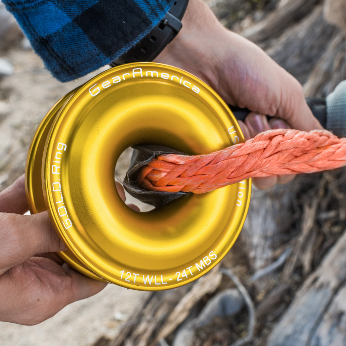 GearAmerica USS Edition - MADE IN THE USA - G.O.L.D. Snatch Recovery Ring - Change Direction or Increase your Mechanical Advantage!