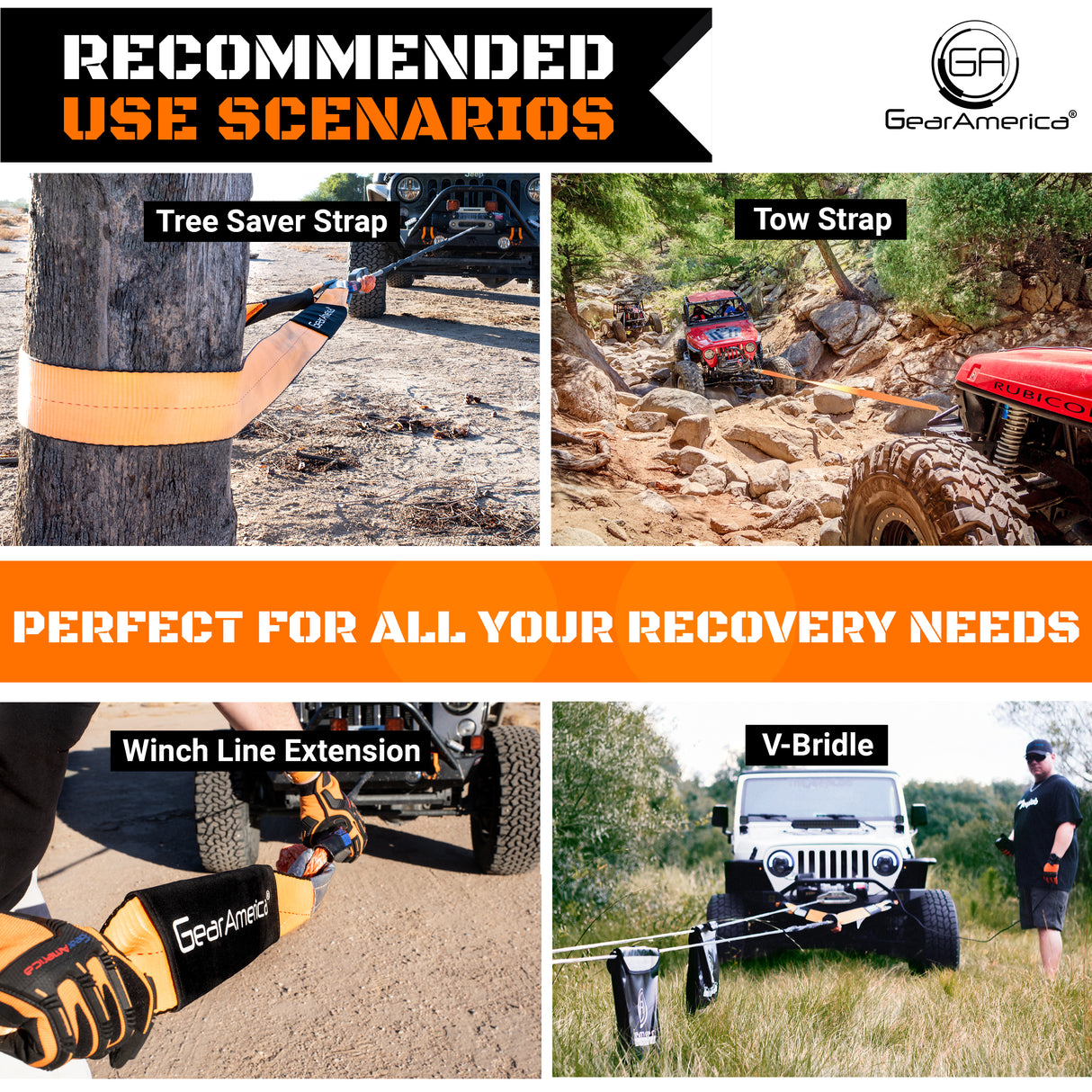 Mega Duty Tree Saver / Winch Extension Strap 4" x 10' | 45,076 lbs Minimum Breaking Strength