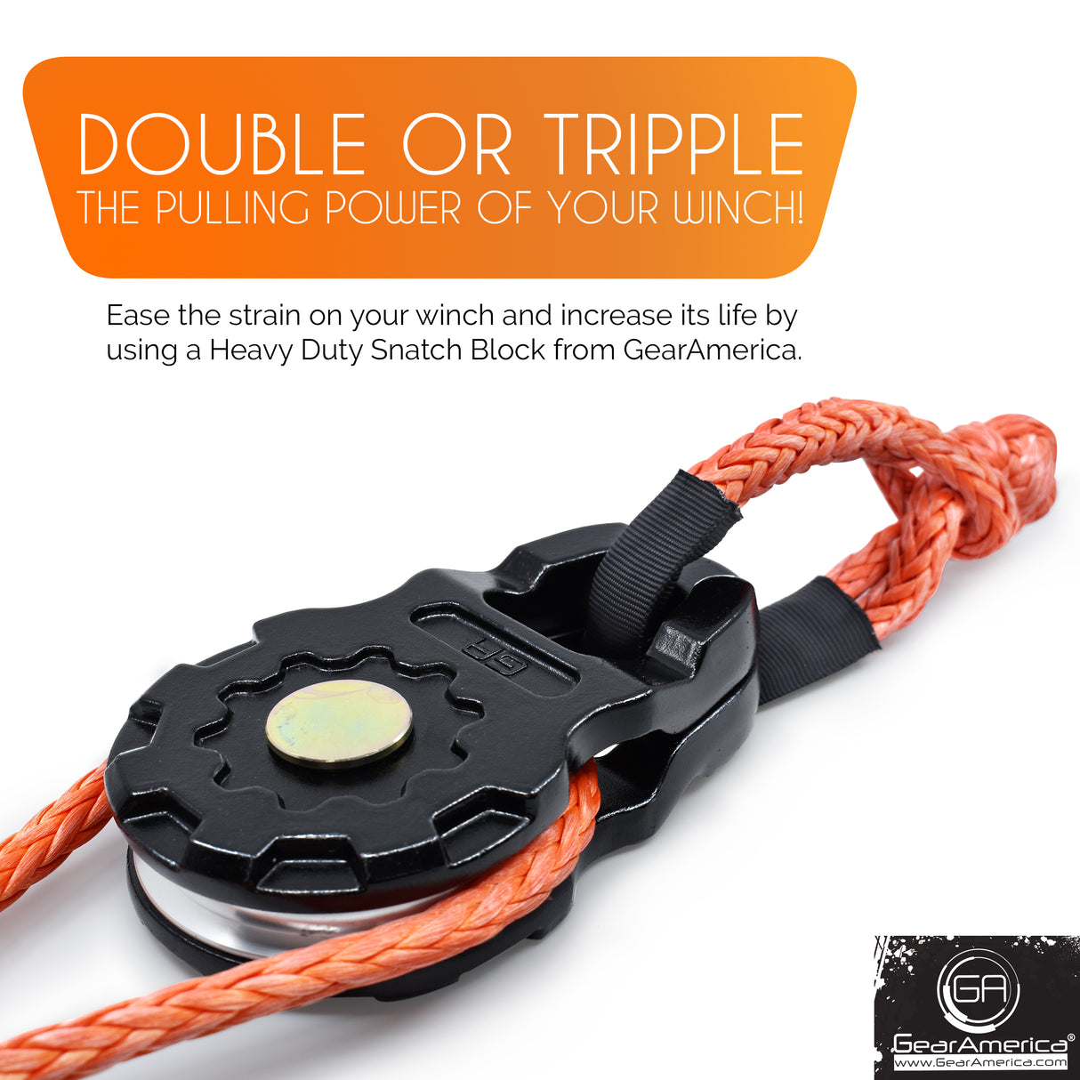 ULTRA Snatch Block Pulley Black | 20T MBS (Aluminum) | Best for Synthetic Winch Rope and Soft Shackles