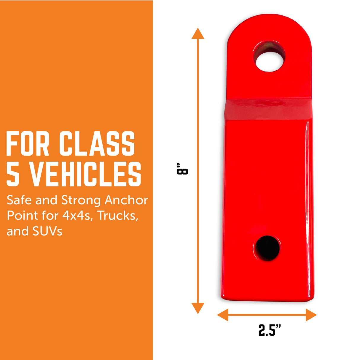 GearAmerica Class 5 Uber PRO Hitch Receiver 2.5" x 2.5" (Red)