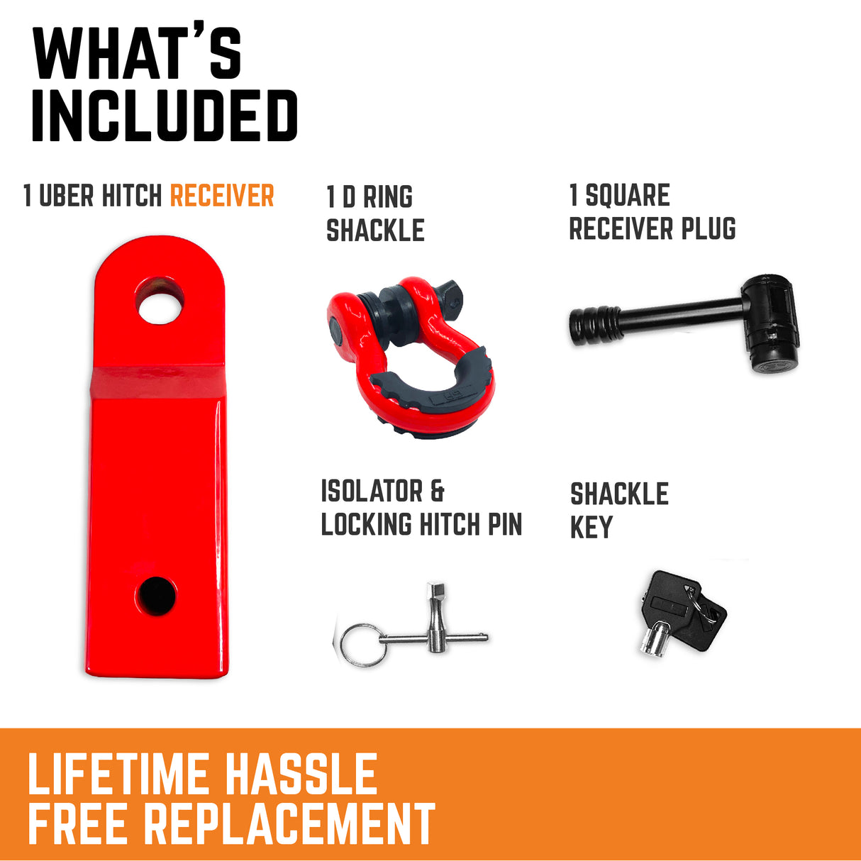 GearAmerica Class 5 Uber PRO Hitch Receiver 2.5" x 2.5" (Red)