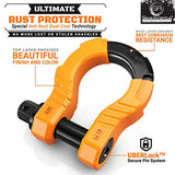 GearAmerica UBER Shackles with Anti-Theft Lock (Orange) | Forged Carbon Steel | 80,000 lb (40T) MBS & 20,000 lb (10T) WLL