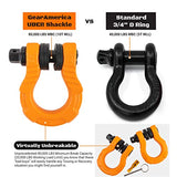 GearAmerica UBER Shackles with Anti-Theft Lock (Orange) | Forged Carbon Steel | 80,000 lb (40T) MBS & 20,000 lb (10T) WLL