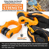 GearAmerica UBER Shackles with Anti-Theft Lock (Orange) | Forged Carbon Steel | 80,000 lb (40T) MBS & 20,000 lb (10T) WLL