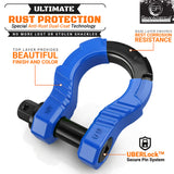 GearAmerica UBER Shackles with Anti-Theft Lock (Blue) | 80,000 lb (40T) MBS & 20,000 lb (10T) WLL