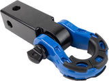 GearAmerica Aluminum Hitch Receiver 2"x2" Black + Blue Mega Shackle®