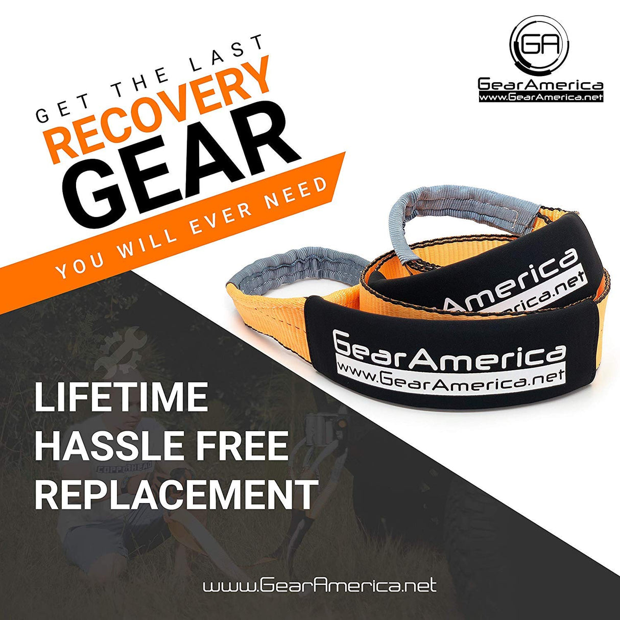 (2PK) Heavy Duty Tree Saver / Winch Extension Straps 3" x 8' | 35,053 lbs Minimum Breaking Strength