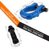 GearAmerica UBER Shackles with Anti-Theft Lock (Blue) | 80,000 lb (40T) MBS & 20,000 lb (10T) WLL