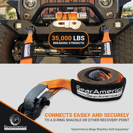 Heavy Duty Recovery Tow Strap 3" x 20' | 35,000 LBS Minimum Breaking Strength