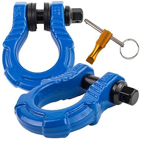 GearAmerica UBER Shackles with Anti-Theft Lock (Blue) | 80,000 lb (40T) MBS & 20,000 lb (10T) WLL