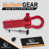 Aluminum Ultra Shackle Hitch Receiver Bundle (Red) with ⅝ Locking Pin