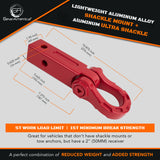 Aluminum Ultra Shackle Hitch Receiver Bundle (Red) with ⅝ Locking Pin