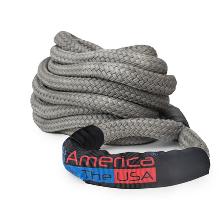 Kinetic Recovery Rope 7/8” x 30' (GREY) | 28,500 lbs Breaking Strength | Made in The USA