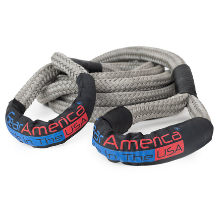 Kinetic Recovery Rope 7/8” x 30' (GREY) | 28,500 lbs Breaking Strength | Made in The USA