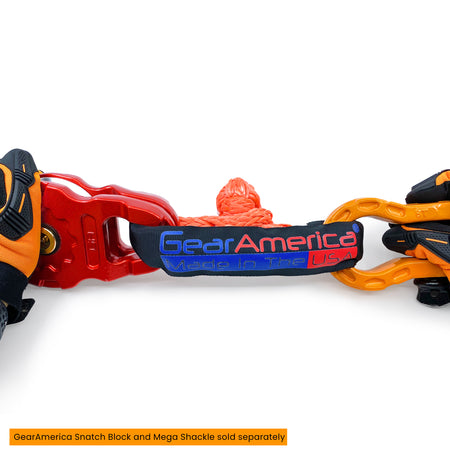 GearAmerica ½” Synthetic Soft Shackle | 45,000 lbs Breaking Strength (ORANGE)- Made in The USA