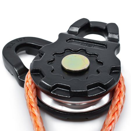 ULTRA Snatch Block Pulley Black | 20T MBS (Aluminum) | Best for Synthetic Winch Rope and Soft Shackles