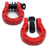 Mega Shackles ® - Red (2PK) | Forged Carbon Steel | 68,000 lbs MBS (16,000 lbs WLL) | Off-Road Recovery Anchor Points