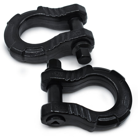 GearAmerica UBER Shackles with Anti-Theft Lock (Black) | Forged Carbon Steel | 80,000 lb (40T) MBS & 20,000 lb (10T) WLL