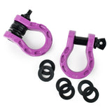 Mega Shackles ®- SIGNAL VIOLET (Pastel Purple) - 2PK | Forged Carbon Steel | 68,000 lbs MBS (16,000 lbs WLL) | Off-Road Recovery Anchor Points