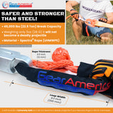 GearAmerica ½” Synthetic Soft Shackle | 45,000 lbs Breaking Strength (ORANGE)- Made in The USA