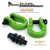 Mega Shackles ® - Green (2PK) | Forged Carbon Steel | 68,000 lbs MBS (16,000 lbs WLL) | Off-Road Recovery Anchor Points