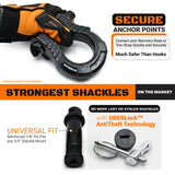 GearAmerica UBER Shackles with Anti-Theft Lock (Black) | Forged Carbon Steel | 80,000 lb (40T) MBS & 20,000 lb (10T) WLL