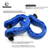 Mega Shackles ® - Blue (2PK) | Forged Carbon Steel | 68,000 lbs MBS (16,000 lbs WLL) | Off-Road Recovery Anchor Points