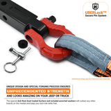 GearAmerica UBER Shackles with Anti-Theft Lock (Red) | Forged Carbon Steel | 80,000 lb (40T) MBS & 20,000 lb (10T) WLL