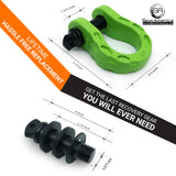 Mega Shackles ® - Green (2PK) | Forged Carbon Steel | 68,000 lbs MBS (16,000 lbs WLL) | Off-Road Recovery Anchor Points