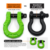 GearAmerica UBER Shackles with Anti-Theft Lock (Green) | Forged Carbon Steel | 80,000 lb (40T) MBS & 20,000 lb (10T) WLL