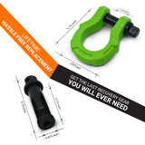 GearAmerica UBER Shackles with Anti-Theft Lock (Green) | Forged Carbon Steel | 80,000 lb (40T) MBS & 20,000 lb (10T) WLL