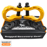 Mega Shackles ® - Yellow (2PK) | Forged Carbon Steel | 68,000 lbs MBS (16,000 lbs WLL) | Off-Road Recovery Anchor Points