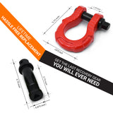 GearAmerica UBER Shackles with Anti-Theft Lock (Red) | Forged Carbon Steel | 80,000 lb (40T) MBS & 20,000 lb (10T) WLL