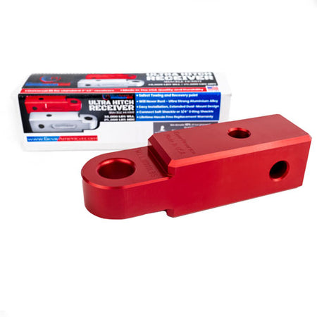 GearAmerica Billet Aluminum Ultra Hitch Receiver Shackle Mount 2" x 2" (Red)- Made in USA