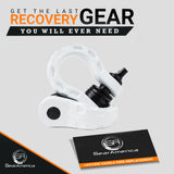 Mega Shackles ®- White (2PK) | Forged Carbon Steel | 68,000 lbs MBS (16,000 lbs WLL) | Off-Road Recovery Anchor Points