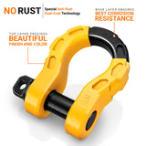 Mega Shackles ® - Yellow (2PK) | Forged Carbon Steel | 68,000 lbs MBS (16,000 lbs WLL) | Off-Road Recovery Anchor Points