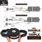 ULTRA Snatch Block Pulley Black | 20T MBS (Aluminum) | Best for Synthetic Winch Rope and Soft Shackles