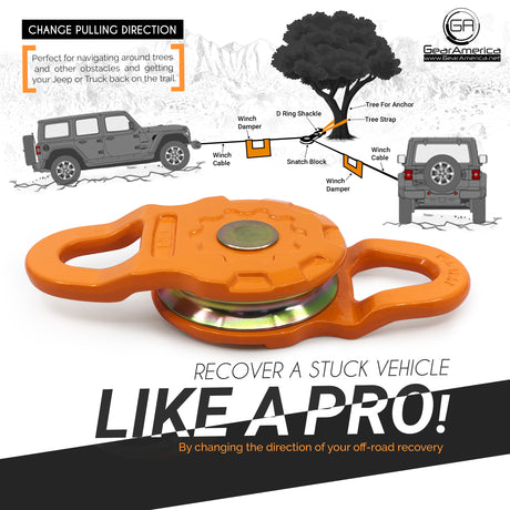 Mega Snatch Block 25 Ton | Off-Road like a PRO! - Double or Triple your Pull Power!  Mechanical Advantage for your Winch!